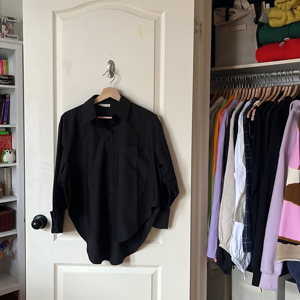 Black Button Down Shirt for Women